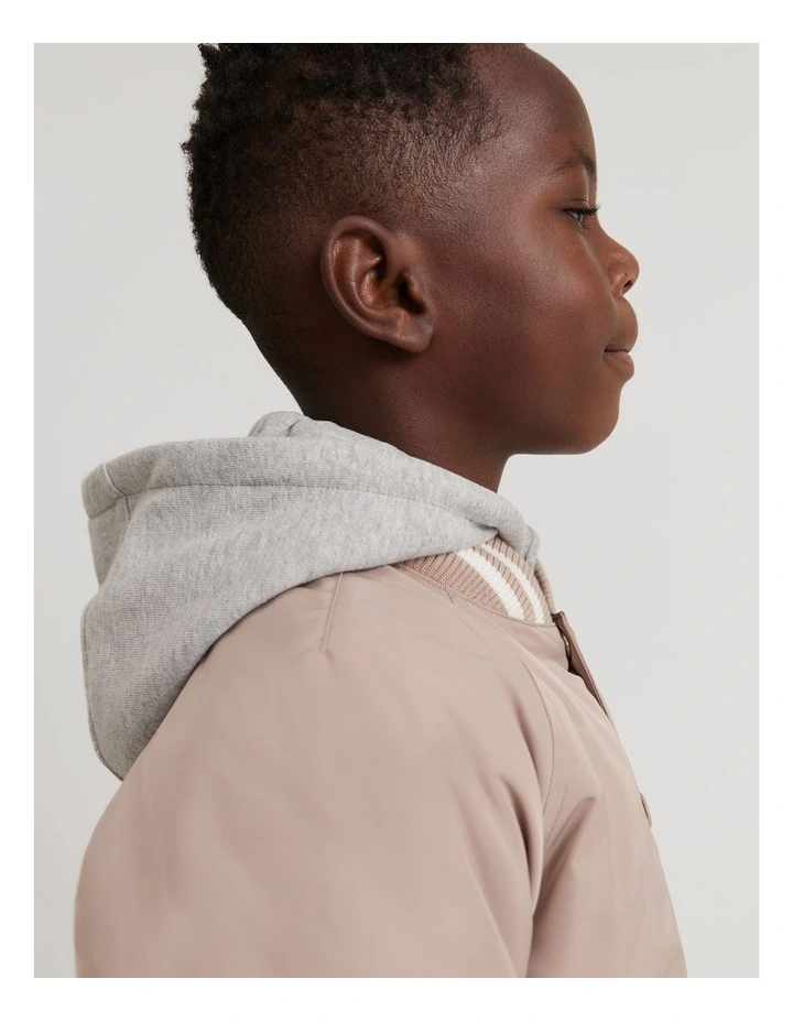 Sweat Hooded Jacket in Mushroom
