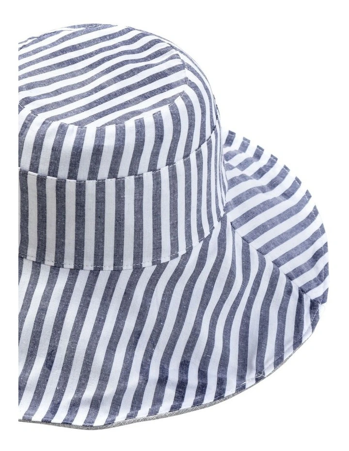 Stripe Canvas Summer Hat in Blue