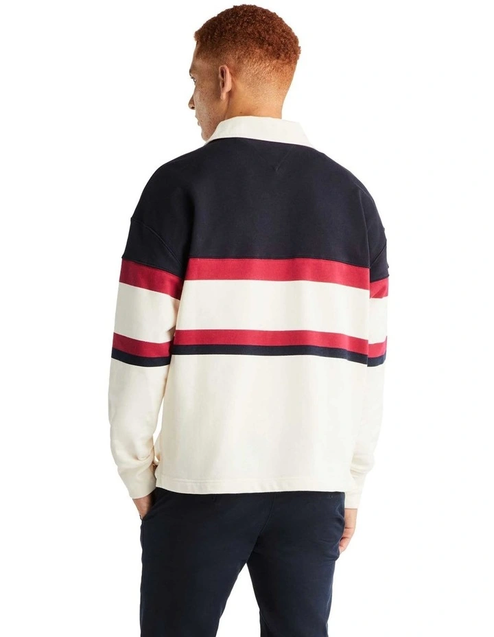 Monotype Colour Block Rugby Top in White
