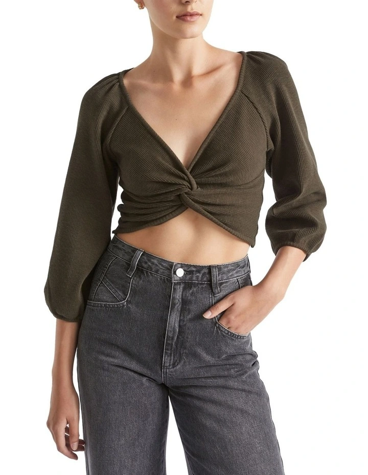 Twist Front Rib Top