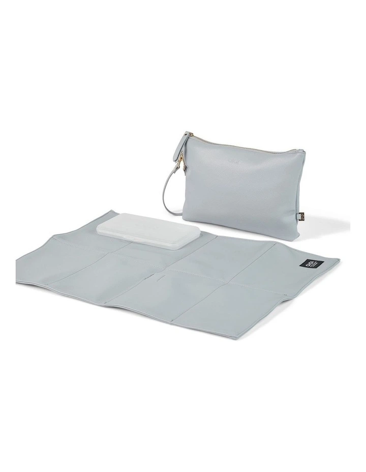 Vegan Leather Nappy Changing Pouch in Blue