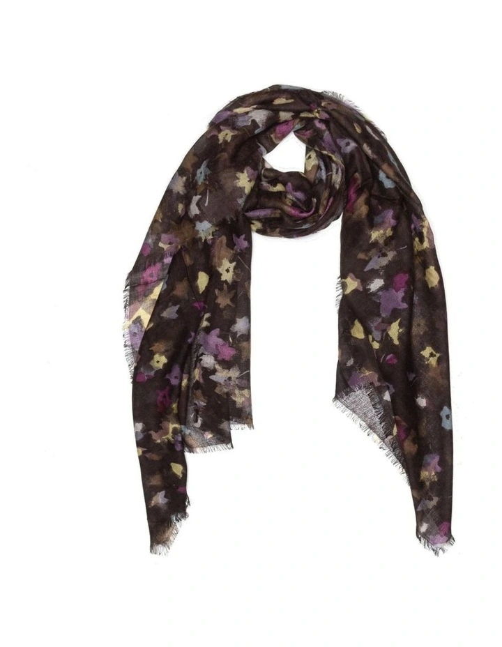Australian Wool Print Scarf in Purple