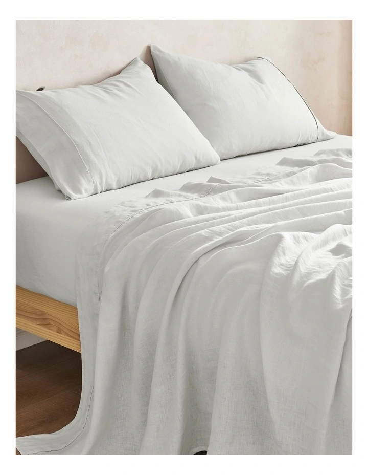 European Flax Linen Sheet Set in Dove Grey