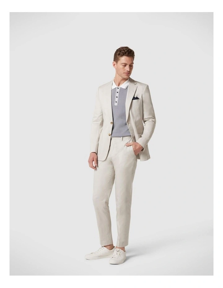 Slim Stretch Tailored Dress Pants in Bone