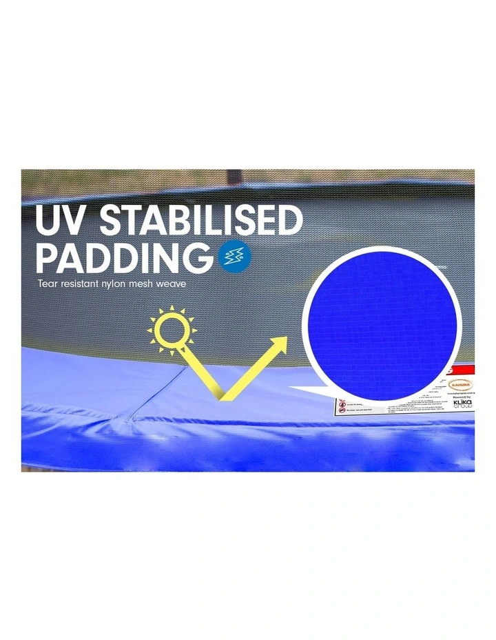 Trampoline 10ft Free Safety Net Spring Pad Roof Mat Ladder Basketball Blue
