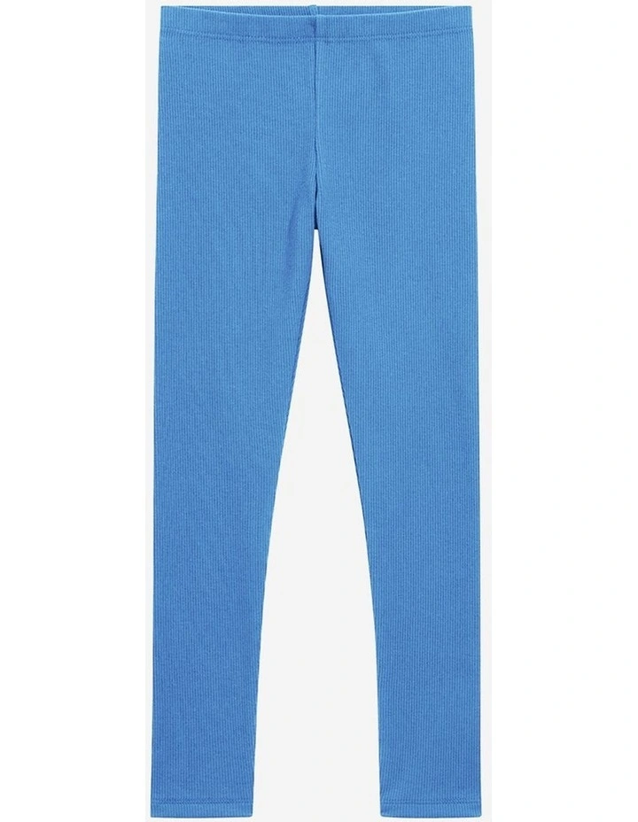 Organically Grown Cotton Blend Rib Legging in French Blue