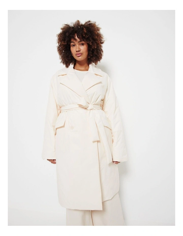 The Padded Trench Coat in Ecru