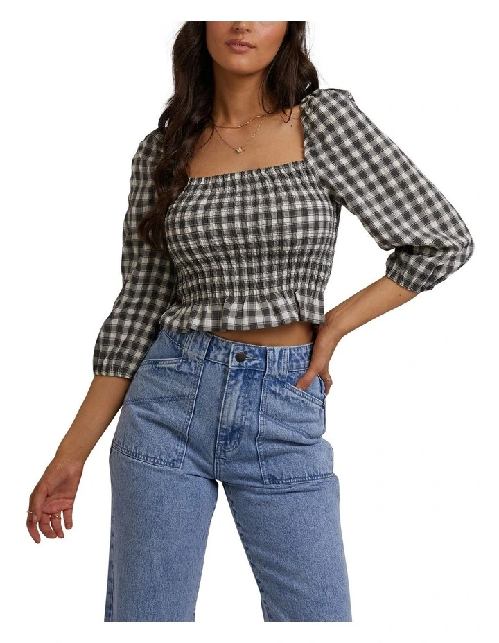 Rumour Check Top in Dark Khaki/Vintage