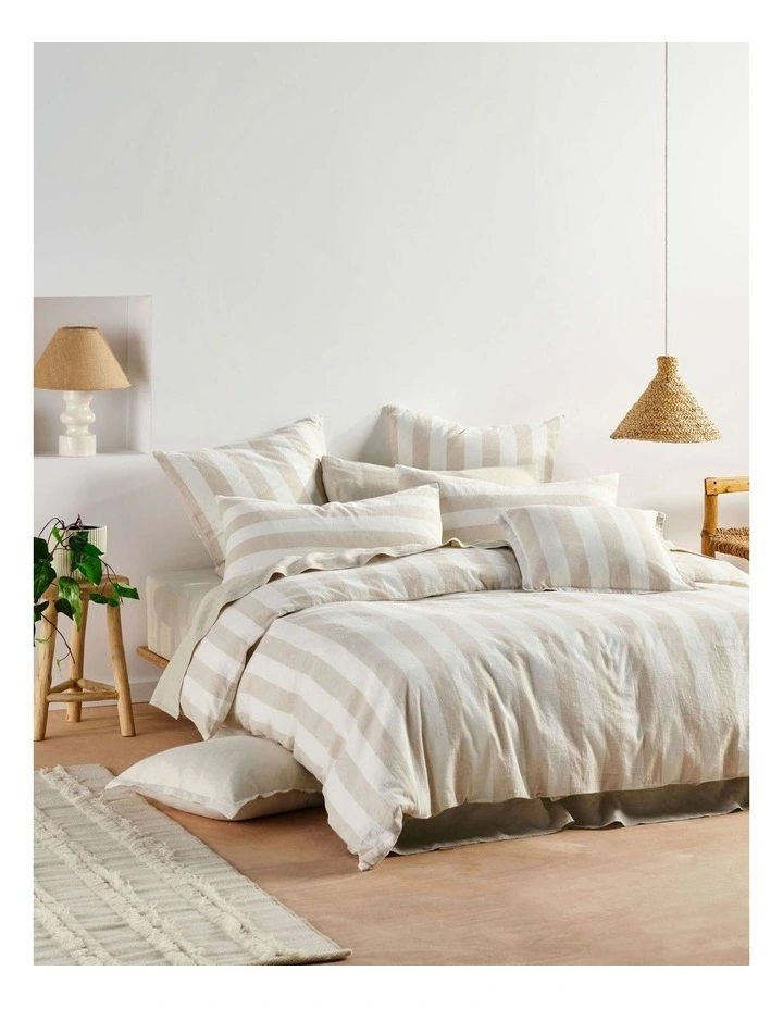 Vintage Stripe Quilt Cover Set in Natural