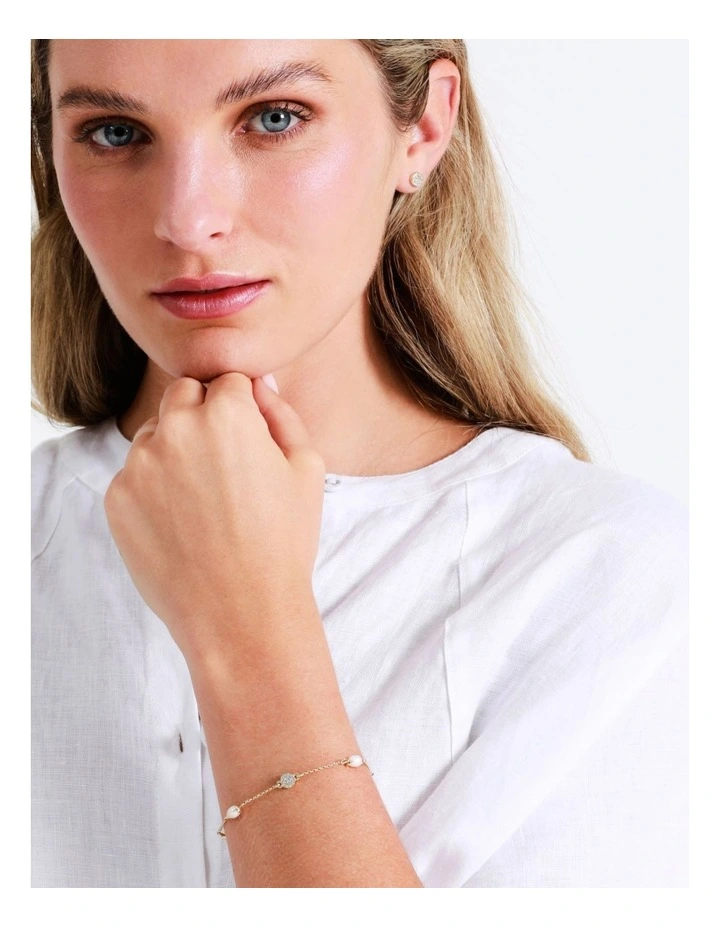 Heirloom Gold Plated Bracelet & Earring Gift Box Set in Gold