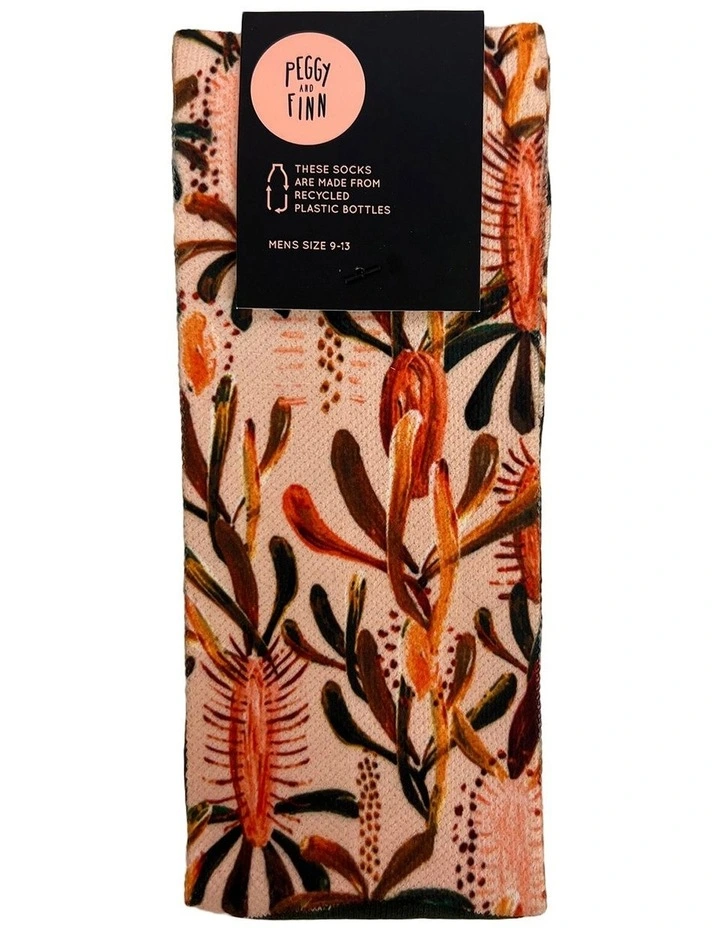 Recycled Polyester Grass Tree Socks in Natural