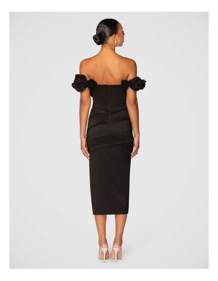Georgia Rose Midi Dress in Black