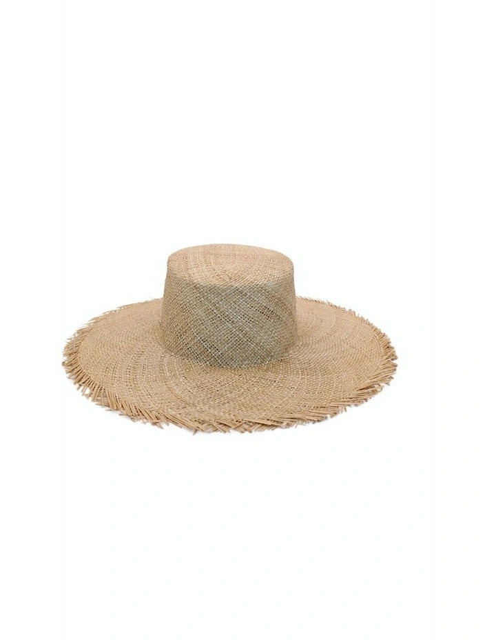 Leonora Boater Hat in Natural