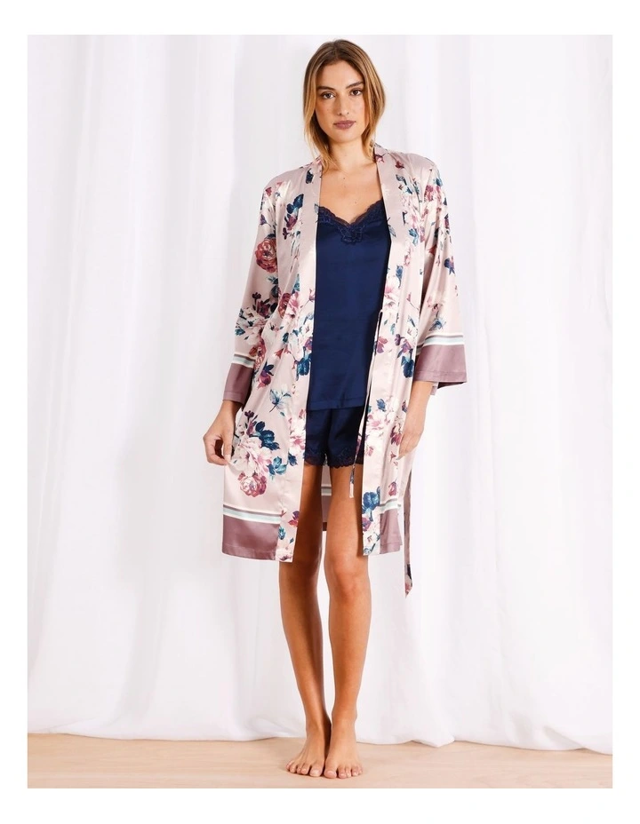 Luxe Satin Robe in Floral