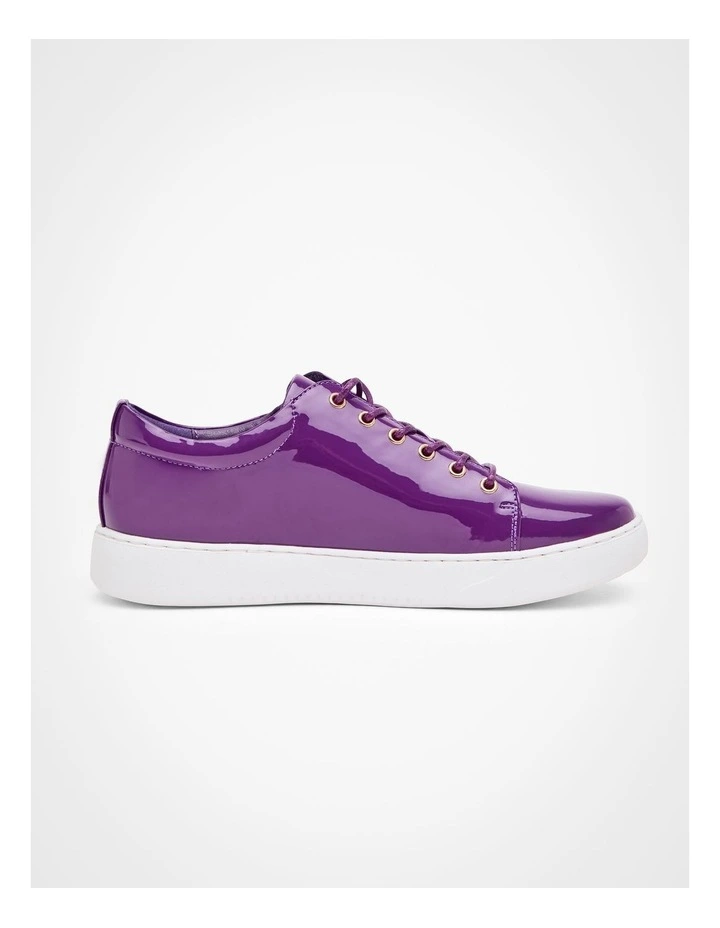 Patent Side Zip Sneakers in Purple