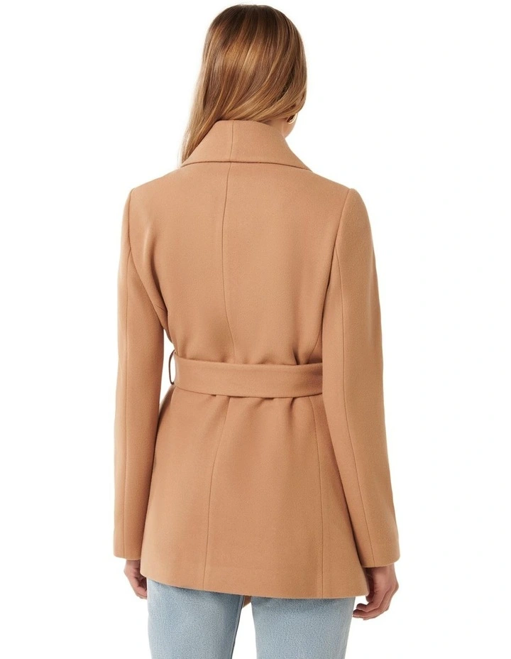 Steph Wrap Coat in Camel