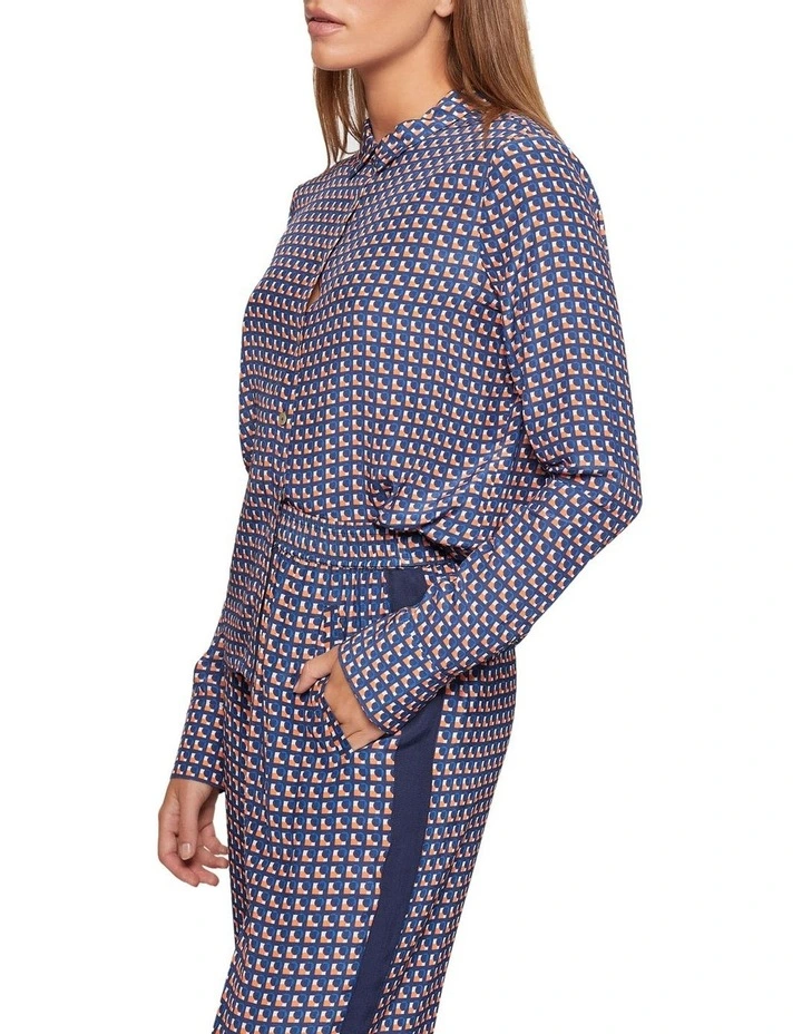 Poppy Geo Printed Blouse in Yellow Multi