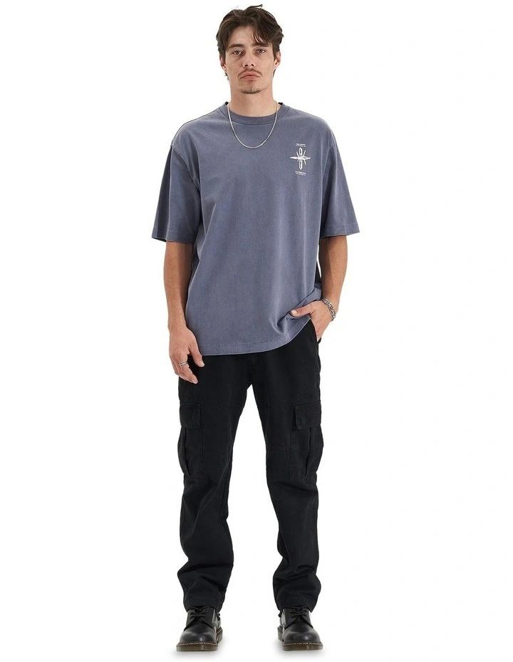 Fizzle Heavy Oversized Tee in Blue