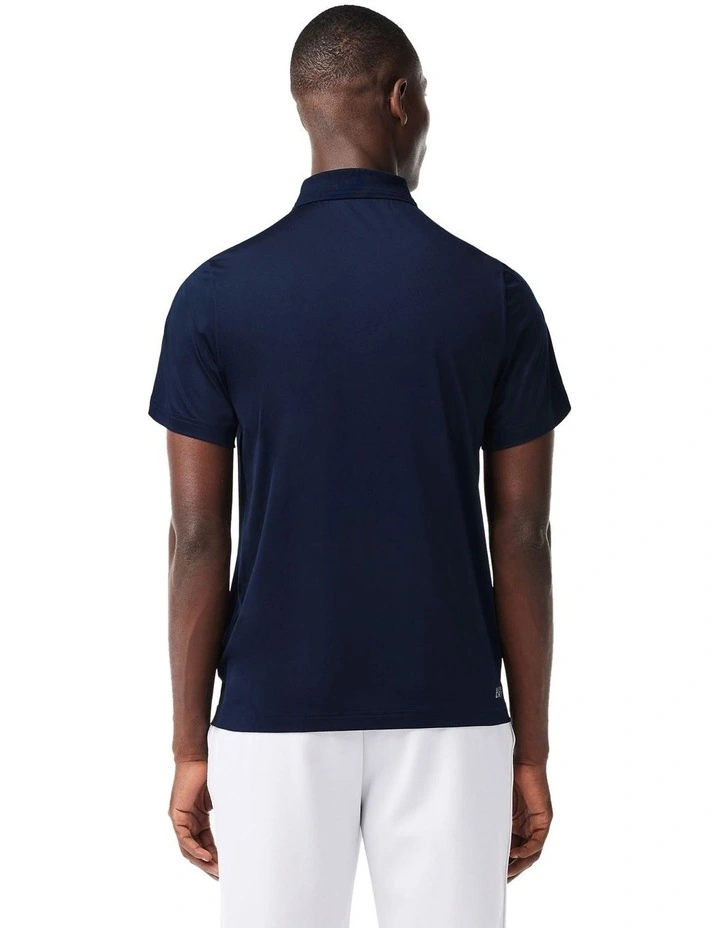 Heritage Stretch Jersey Polo Shirt in Navy Blue
