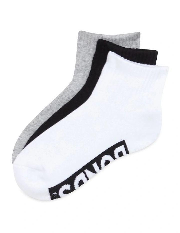 Kids Cushioned Quarter 3 Pack Crew Socks