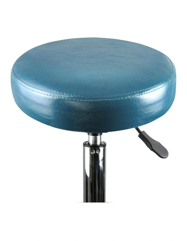 Salon Bar Swivel Barber Dining Chair in Silver And Teal