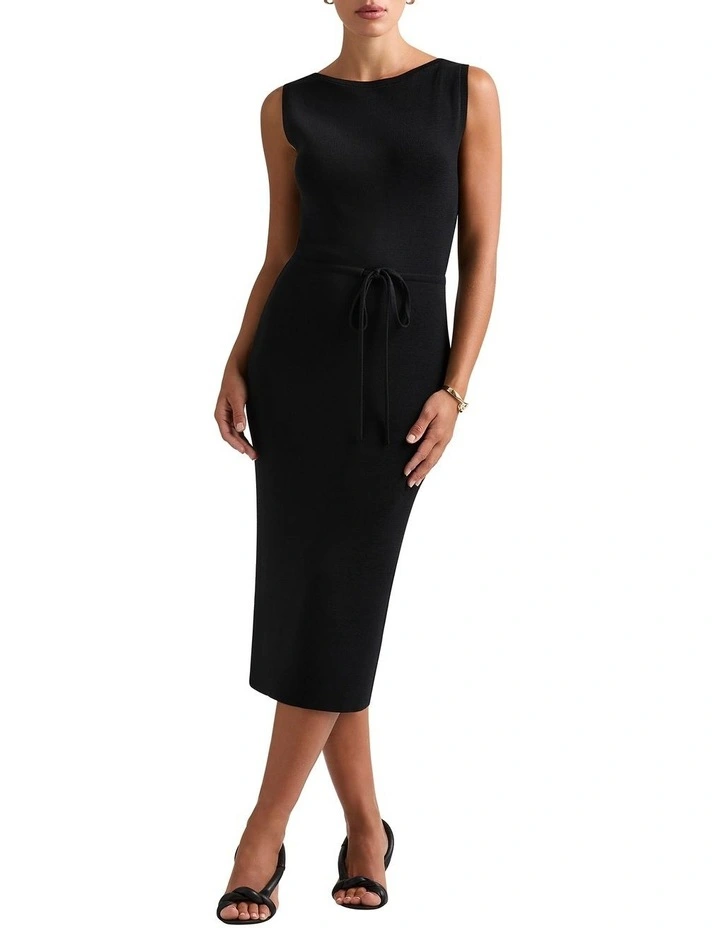 Louanna Sleeveless Knit Dress in Black