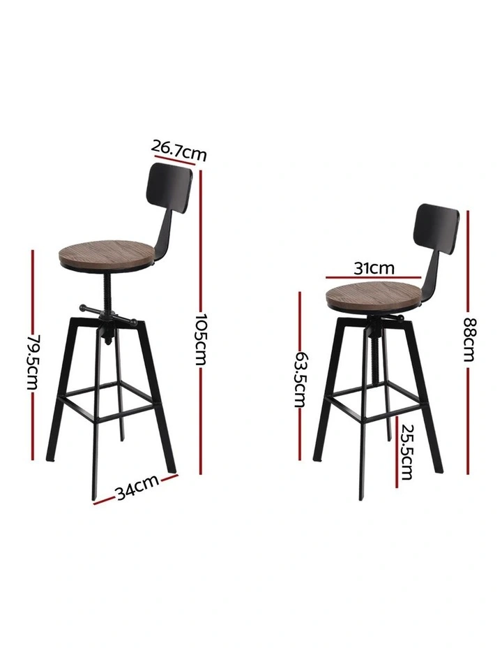 Vintage Kitchen Chairs x2 Bar Stools in Multi