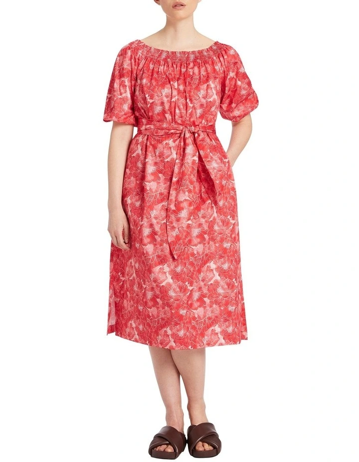 Simona Organic Cotton Dress in Melon