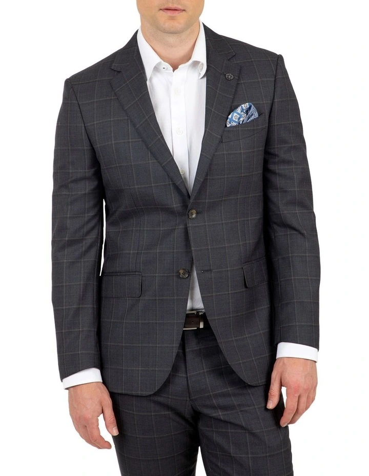 Modern Fit Morse Charcoal Check Suit Jacket