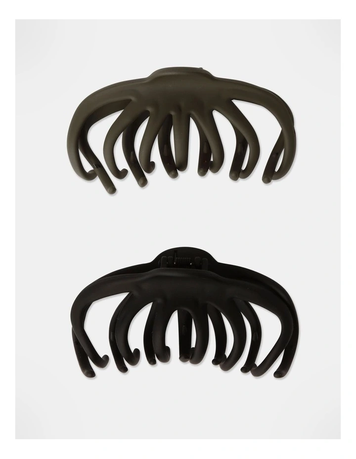 2 Pack Octopus Claw Clip in Khaki