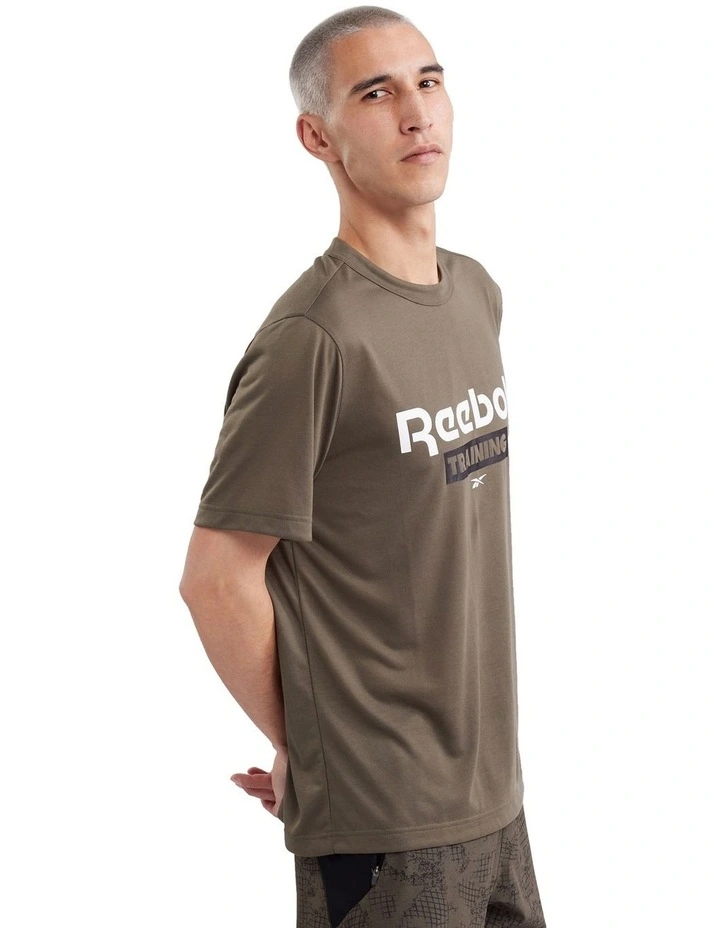 Training Graphic Short Sleeve Tee in Army Green