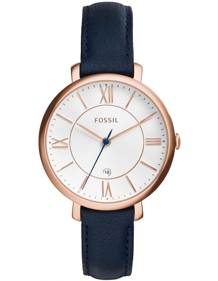 Jacqueline Blue Leather Watch