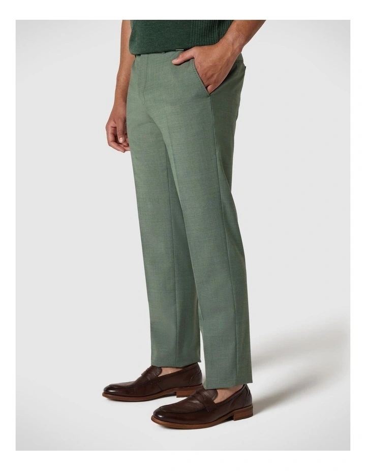 Slim Stretch Wool Blend Tailored Pant in Light Forest