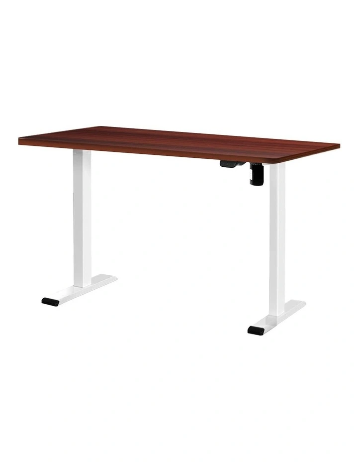 Electric Standing Desk 140cm in White/Walnut