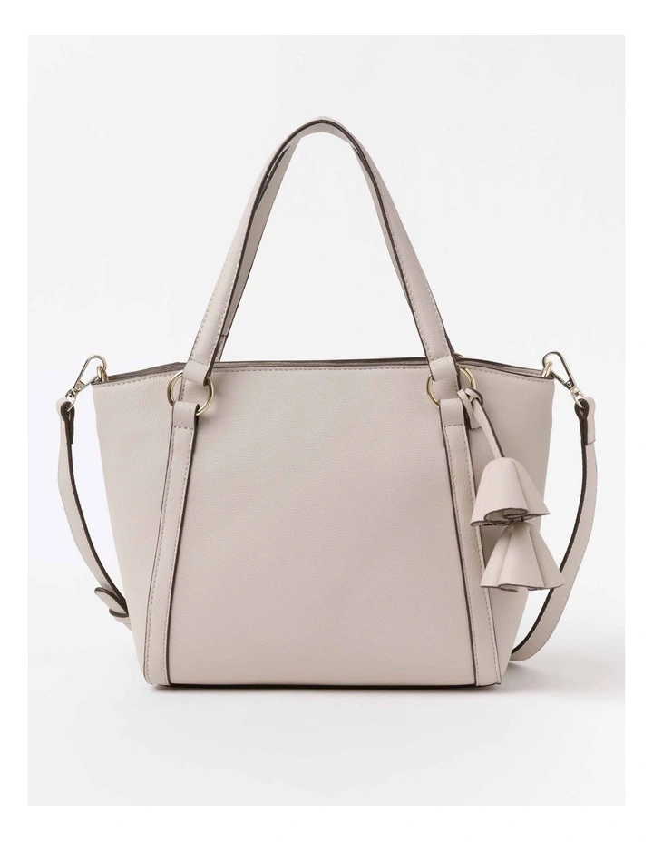 Sweet Peony Zip Top Tote Bag in Ecru