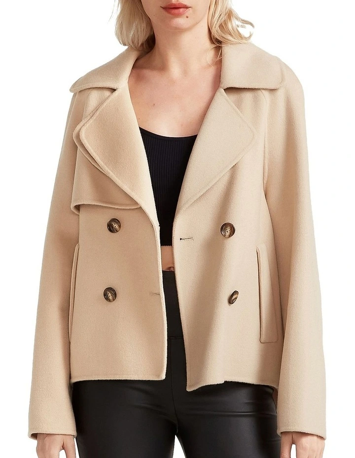 I'm Yours Wool Blend Peacoat in Oatmeal