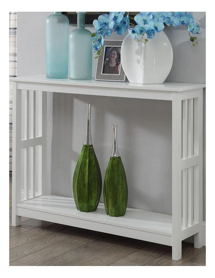 Mission 2 Tier Console Table in White