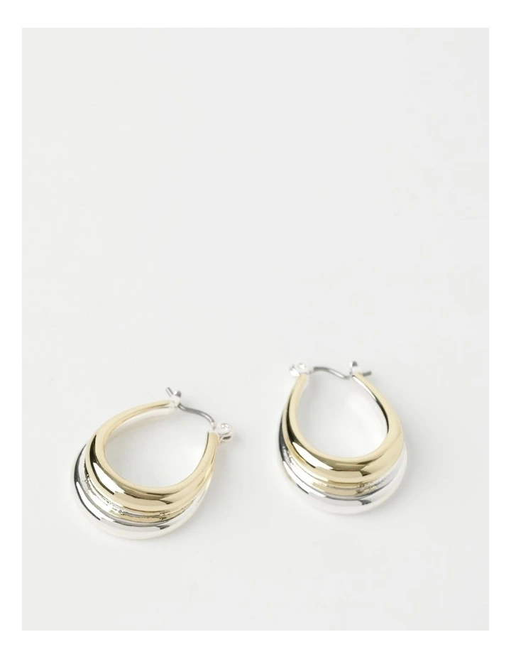Two-Tone Double Hoops in Gold/Silver