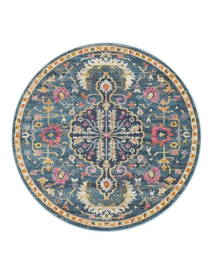 Babylon Round Rug in Navy