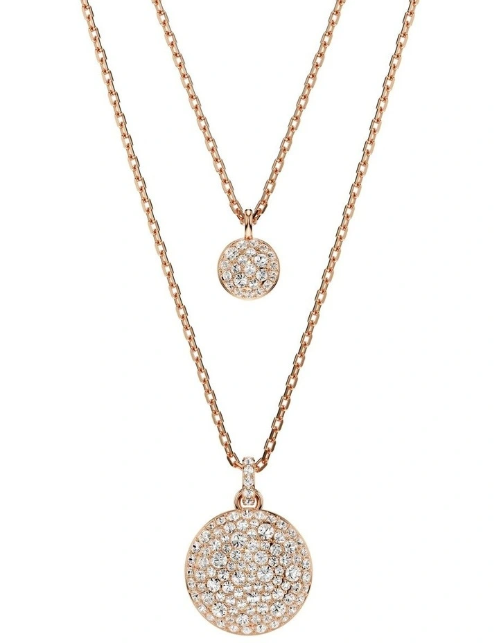 Meteora Layered Pendant Rose Gold-Tone Plated in White
