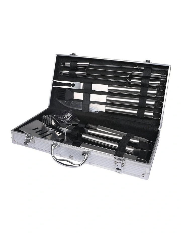Moyasu BBQ Tool Set 10 Pieces in Silver