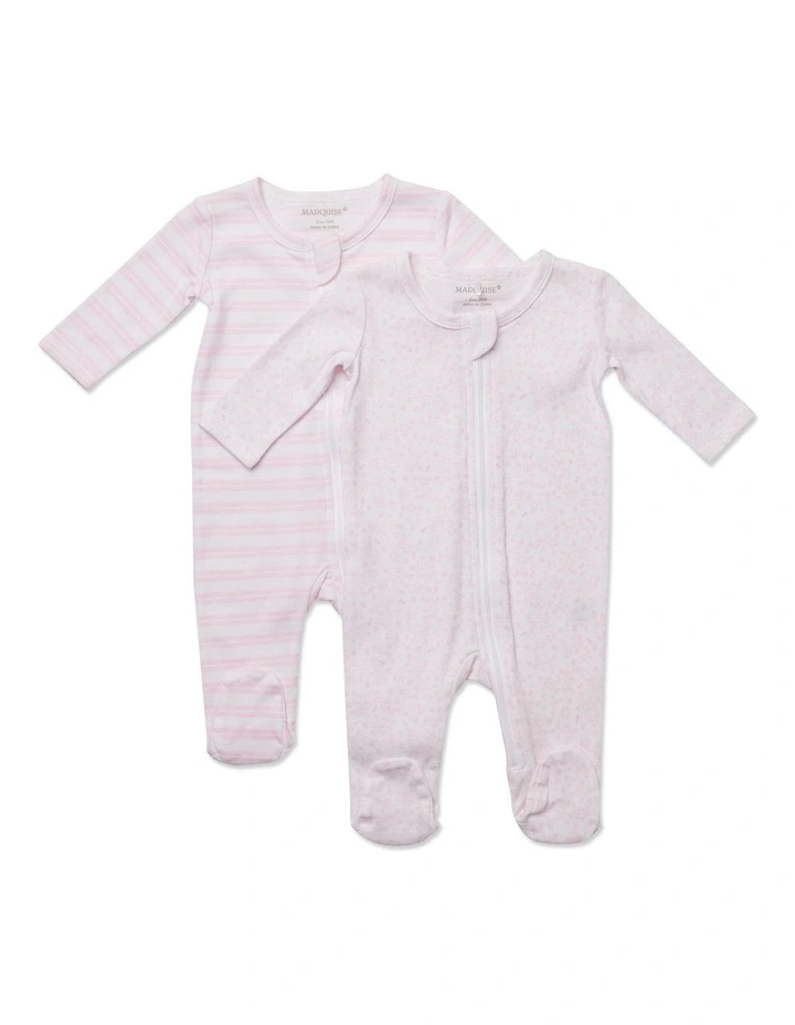 Floral Zipsuit 2 Pack in Pink