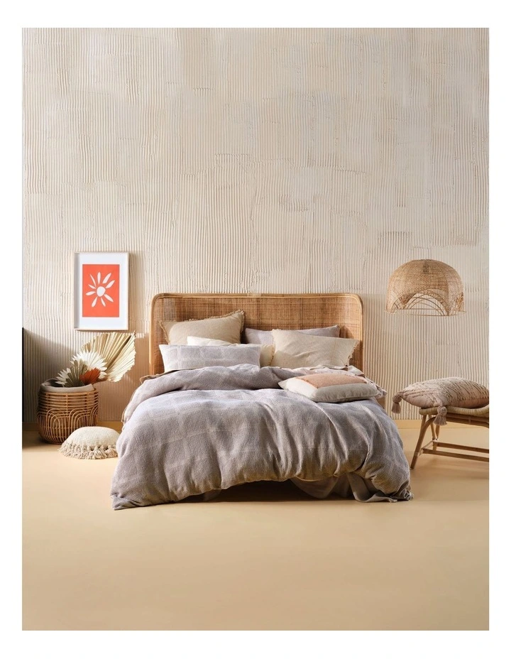 Galicia Quilt Cover Set In Blue/Sand