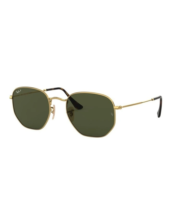 Hexagonal Flat Lenses Gold RB3548N Polarised Sunglasses