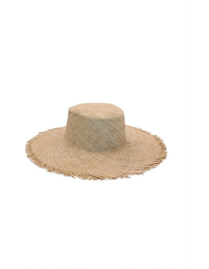 Leonora Boater Hat in Natural