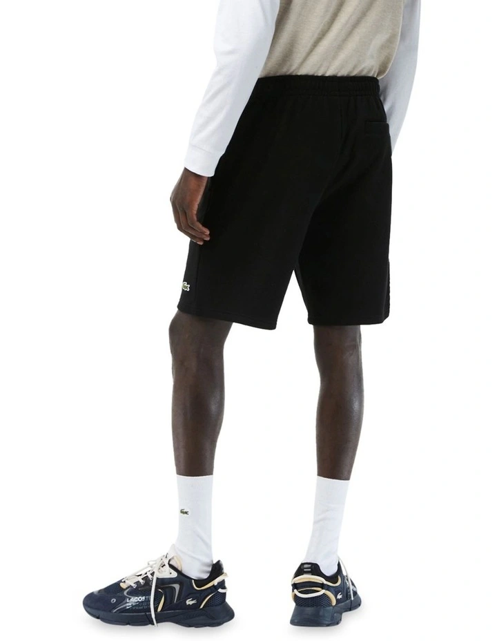Non-Brushed Fleece Shorts in Black