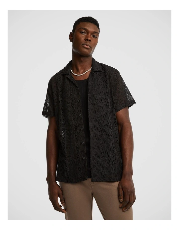 Nereda Crochet Shirt in Black