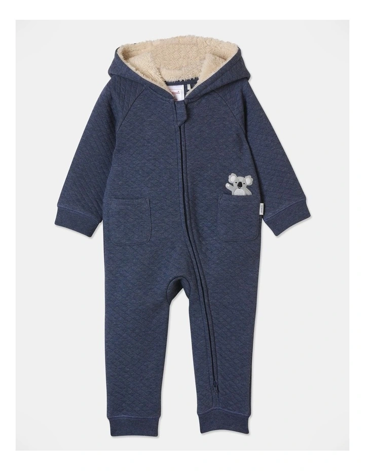 Quilted Coverall in Dark Wash