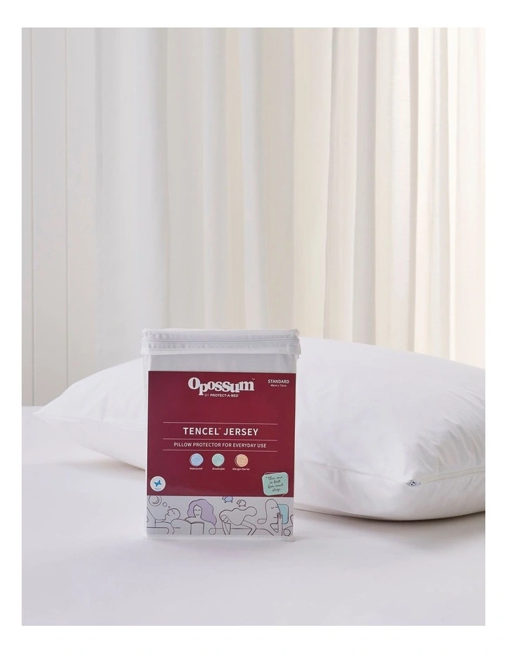 TENCEL Jersey Waterproof Pillow Protector in White