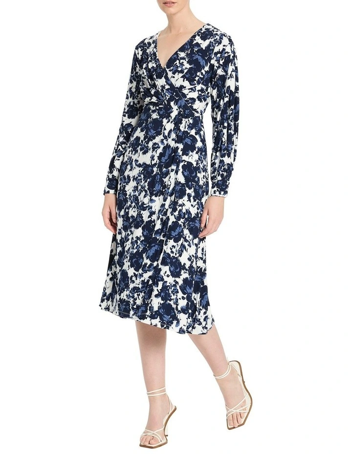 Vivienne Jersey Dress in Ivory Multi